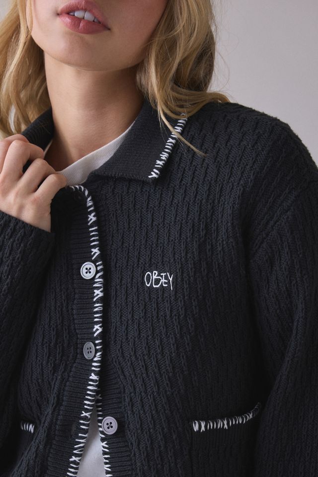 OBEY Amelie Polo Collar Button Down Sweater #2