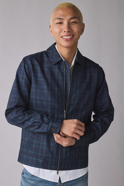 Les Deux Como Check Pattern Coach Jacket | Urban Outfitters