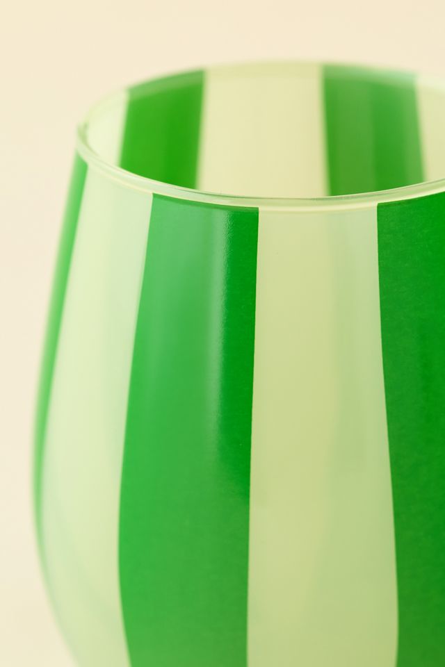 Striped Stemless Wine Glass #1