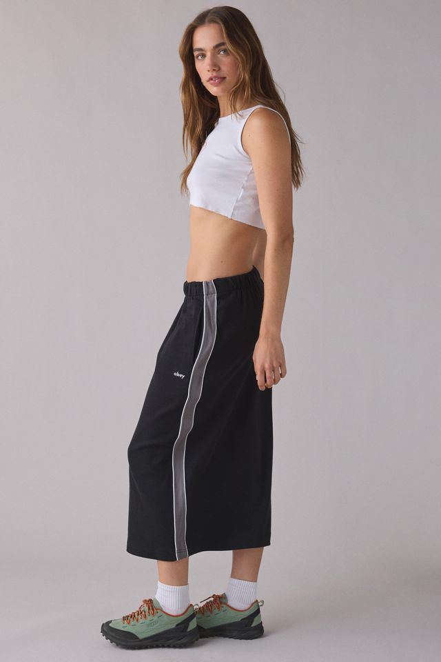 OBEY Malia Side Stripe Track Midi Skirt | Urban Outfitters