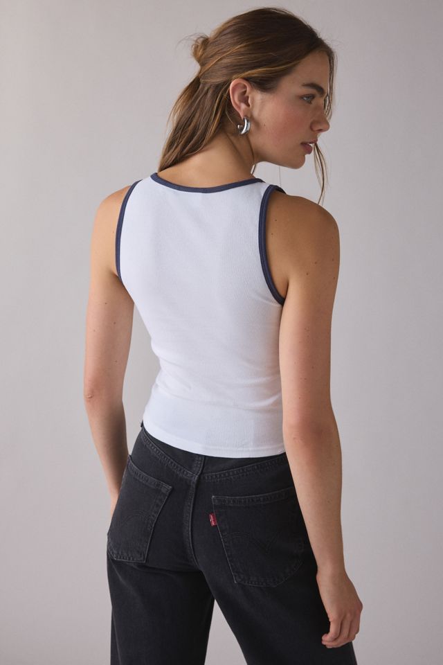 L'Appartement 【ユニオンランチ】RIB TANK TOP OBEY Loren Contrast Trim Rib Tank Top | Urban Outfitters