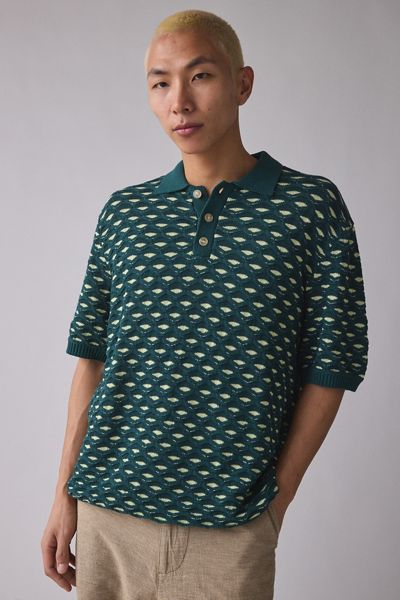 Les Deux Esmay Shell Knit Short Sleeve Polo Shirt