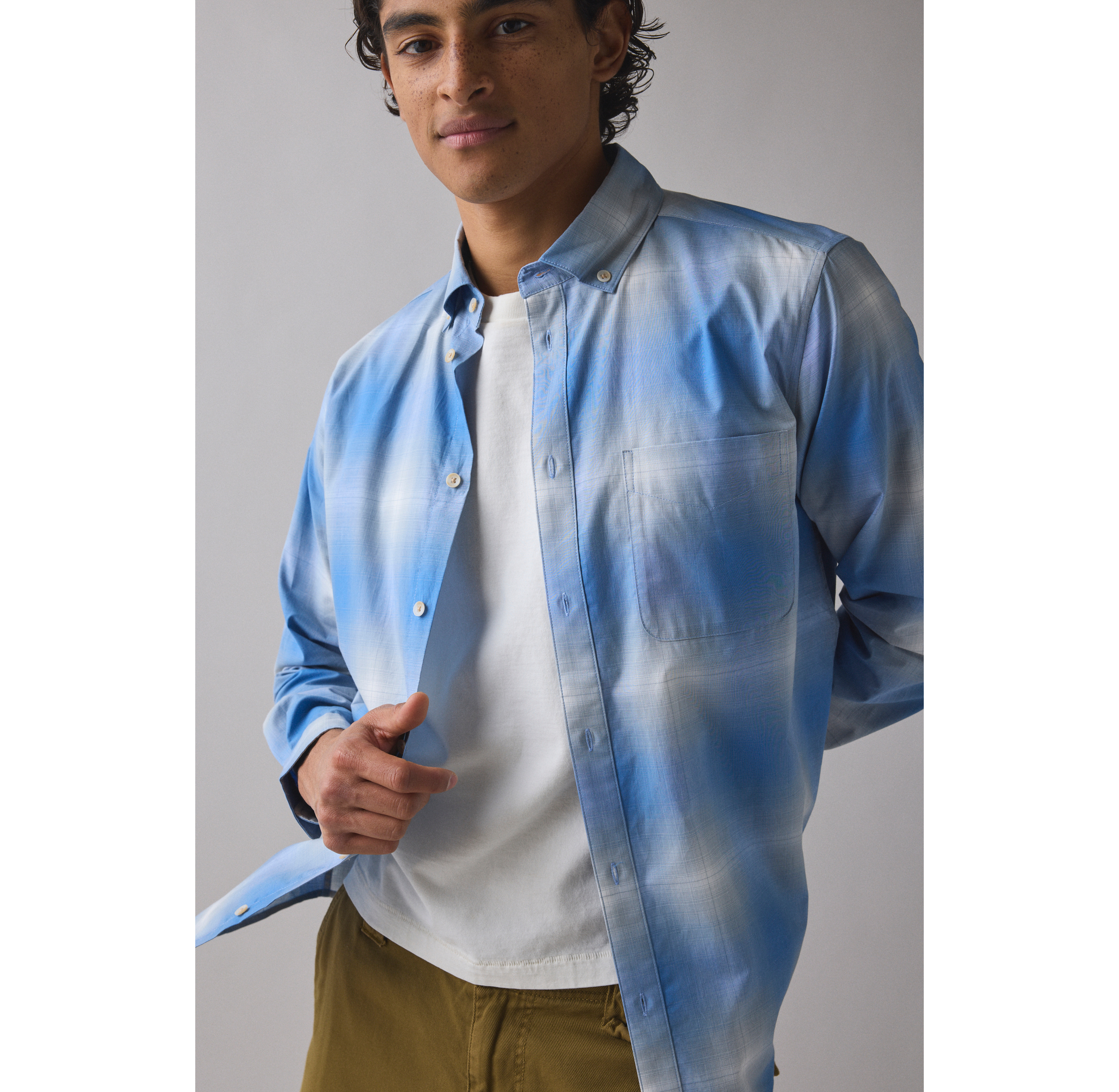 Les Deux Kent Shadowcheck Long Sleeve Shirt