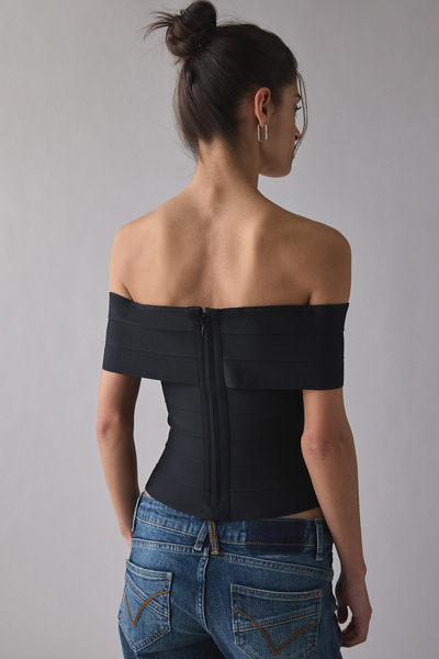 UO Kendall Bandage Foldover Off-The-Shoulder Top