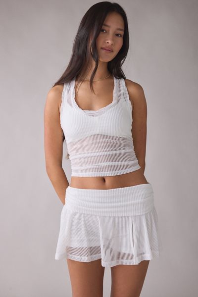 Out From Under Free Spirit Sheer Ribbed Cropped Tank Top | Urban