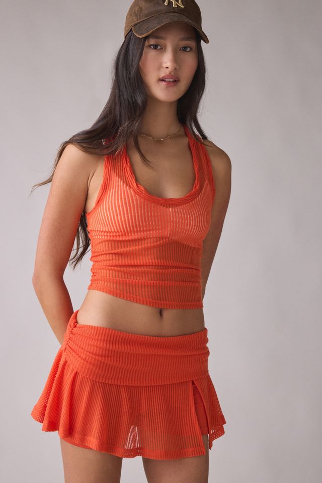 Out From Under Free Spirit Sheer Ribbed Foldover Mini Skort #2