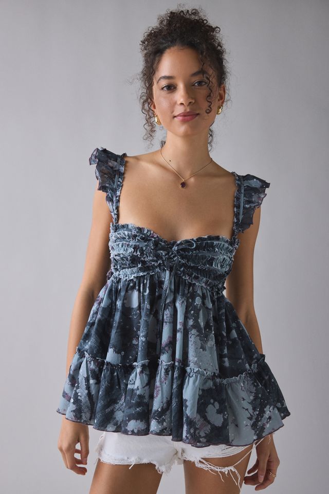 Kimchi Blue Nera Ruffle Babydoll Tie-Back Tunic Top #5
