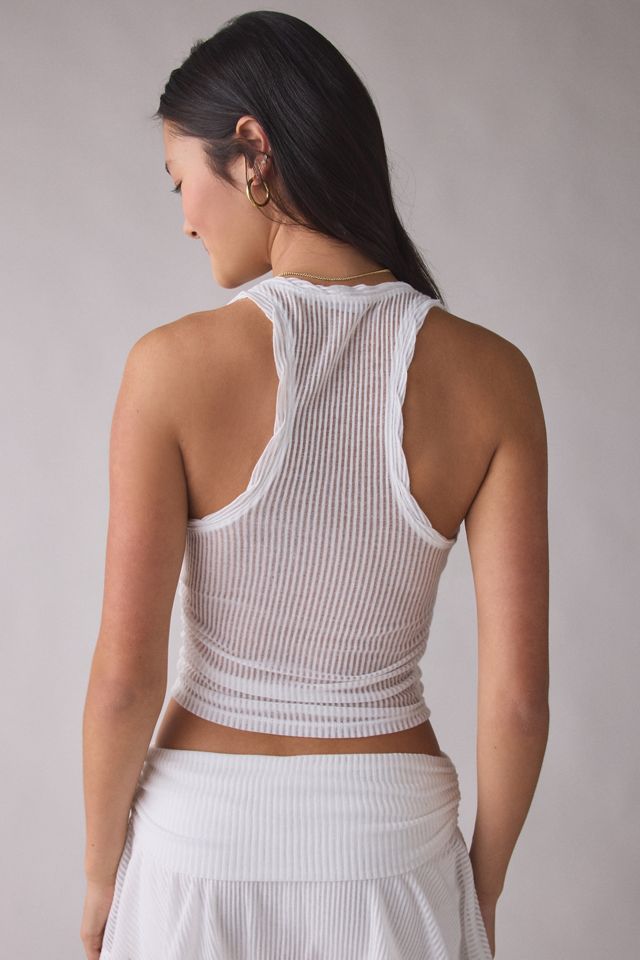 Out From Under Free Spirit Sheer Ribbed Cropped Tank Top | Urban