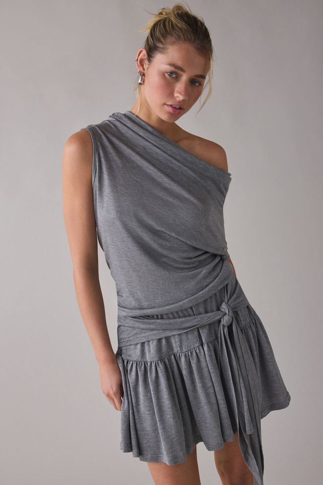 Woodrose Deli Twist And Tie Asymmetric One-Shoulder Mini Dress #1