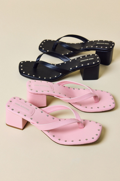 Urban Outfitters UO Katie Studded Block Heel Sandal in Pink, Women’s at Urban Outfitters