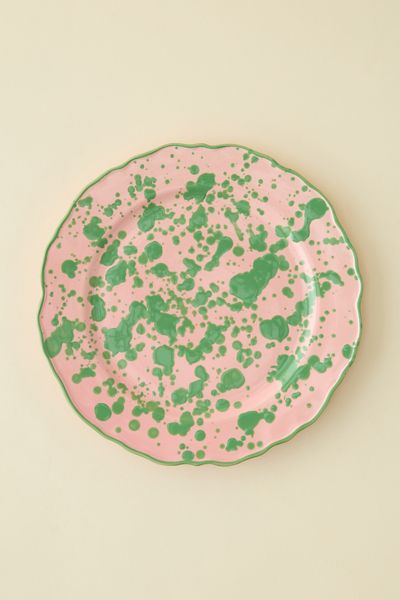 Assiette de table en céramique de 10 pouces à motif éclaboussures de peinture