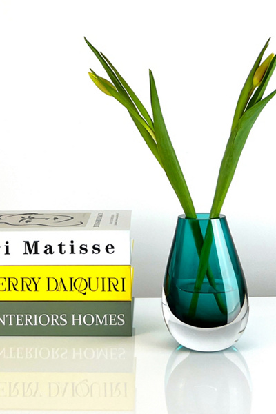 Cloudnola Handblown Glass Drop Vase In Turquoise At Urban Outfitters In Blue