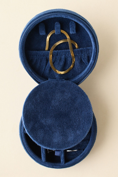 Puppy Embroidered Velvet Jewelry Case