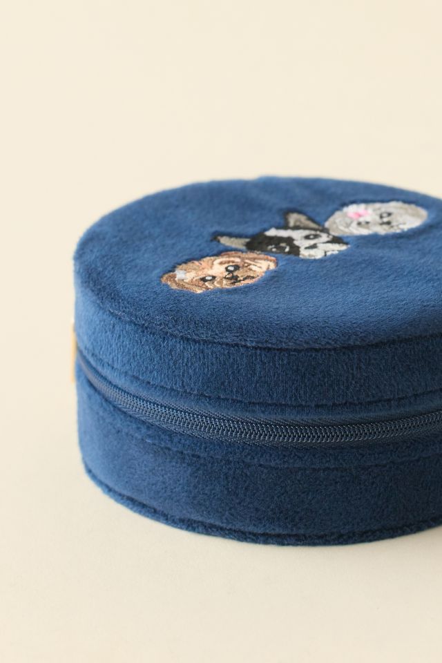 Puppy Embroidered Velvet Jewelry Case #3