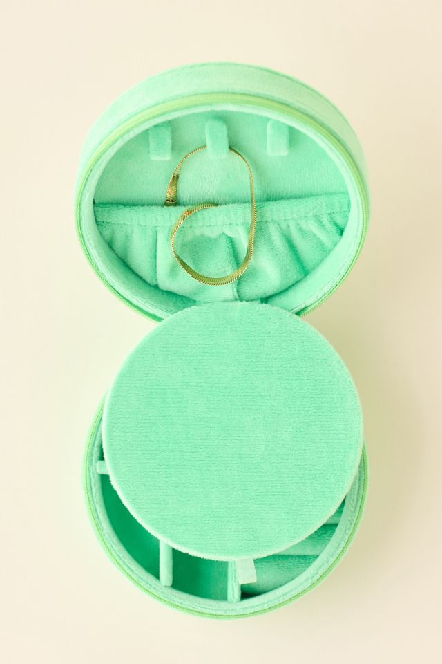 Kitty Cat Embroidered Velvet Travel Jewelry Case #2