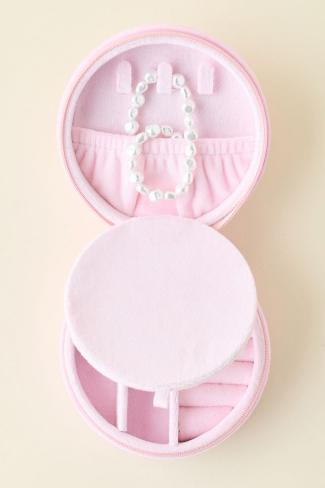 Rose Embroidered Velvet Travel Jewelry Case #2