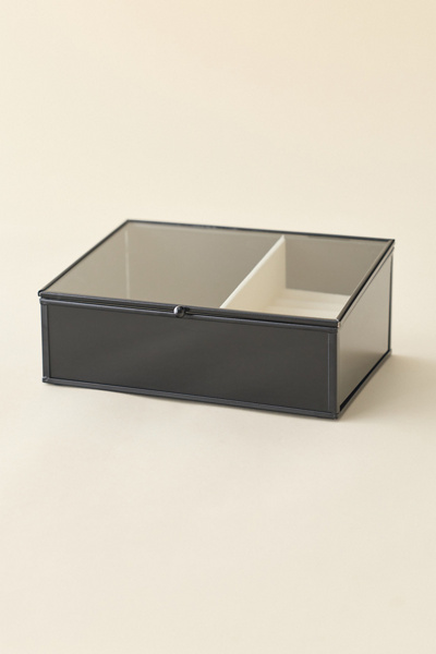 Urban Outfitters Metal Lift-top Jewelry Box In Black At  In Black
