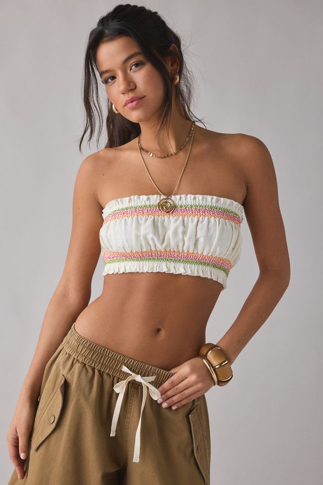 Kimchi Blue Tulip Ruffle Smocked Bandeau Top | Urban Outfitters