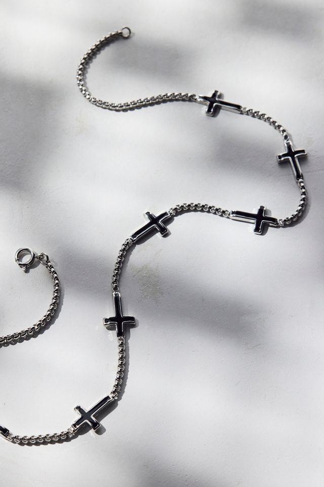Silver Cross Chain Necklace #1