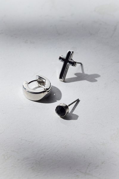 Phantom Single Stud & Hoop Earrings Set