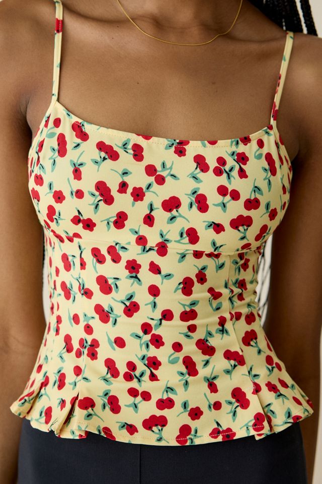 Kimchi Blue Good Luck Cherry Land Peplum Cami #2