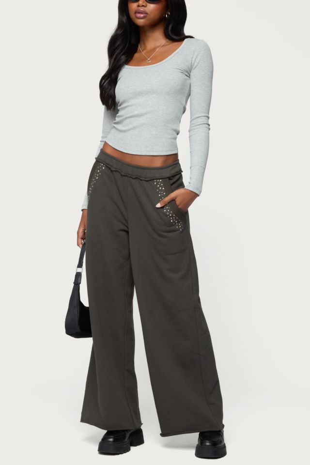 Edikted Wrenn Studded Wide Leg Sweatpants #1