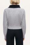 Nocturne Contrast Collar Keyhole Knit Sweater