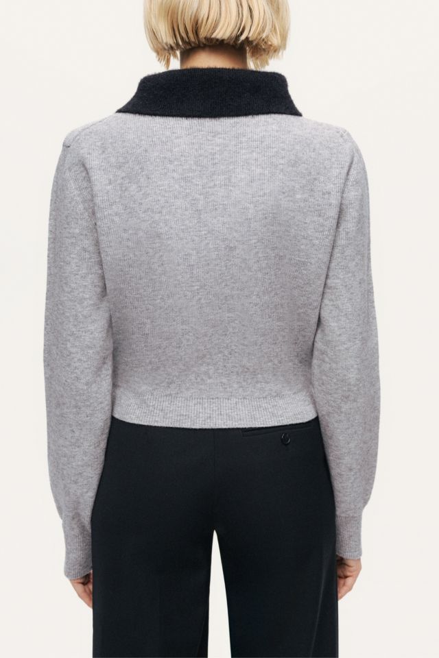 Nocturne Contrast Collar Keyhole Knit Sweater #3