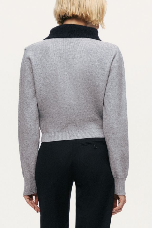 Nocturne Contrast Collar Keyhole Knit Sweater #4