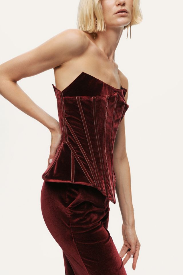 Nocturne Structured Velvet Corset Top #3