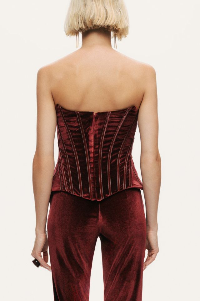 Nocturne Structured Velvet Corset Top #4