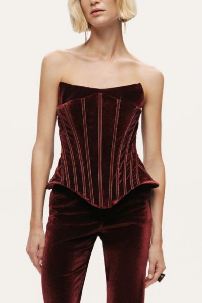 Nocturne Structured Velvet Corset Top