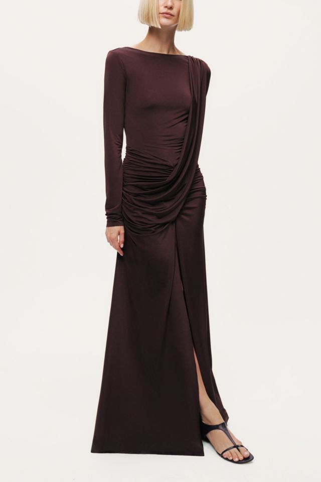Nocturne Asymmetric Draped Open-Back Dress #1
