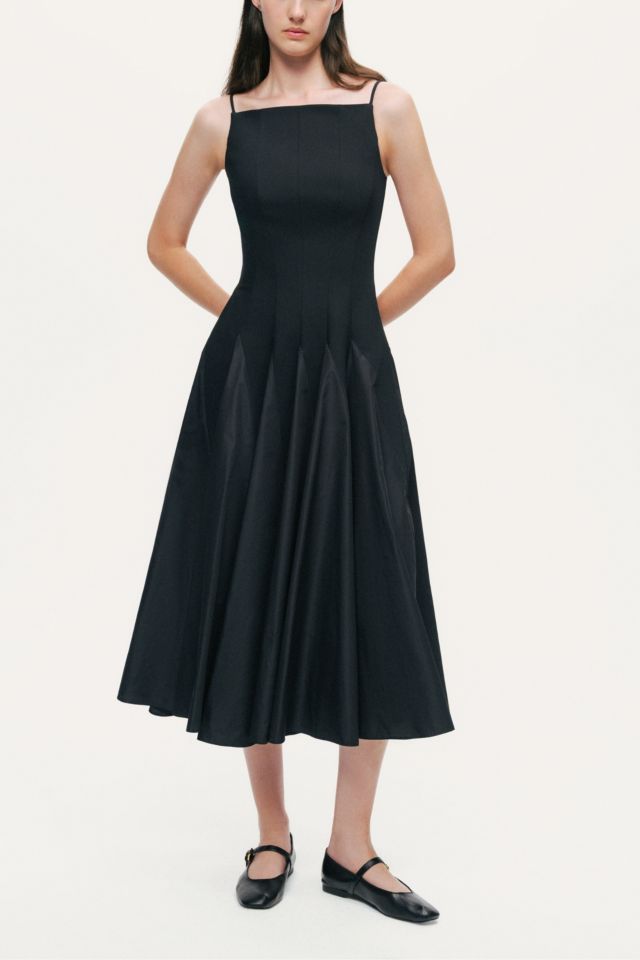 Nocturne Square-Neck Pleated Midi Dress #1