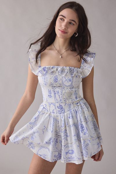 Kimchi Blue Clementine Smocked Ruffle Romper