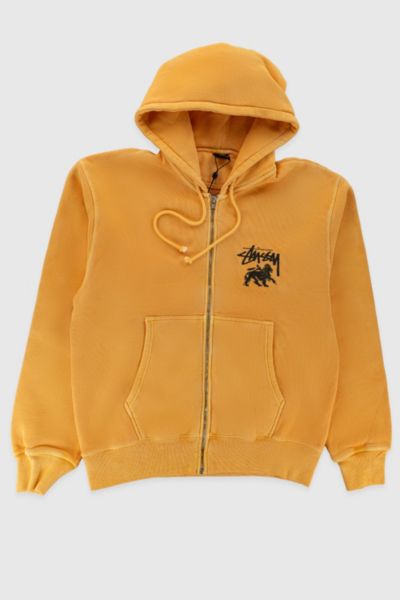 Stussy Rasta Lion Zip Hoodie Pigment Dyed