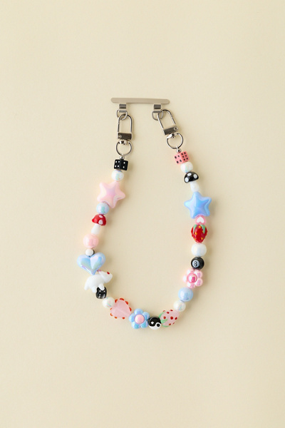 Velvet Luna Pink & Blue Beads Phone Strap