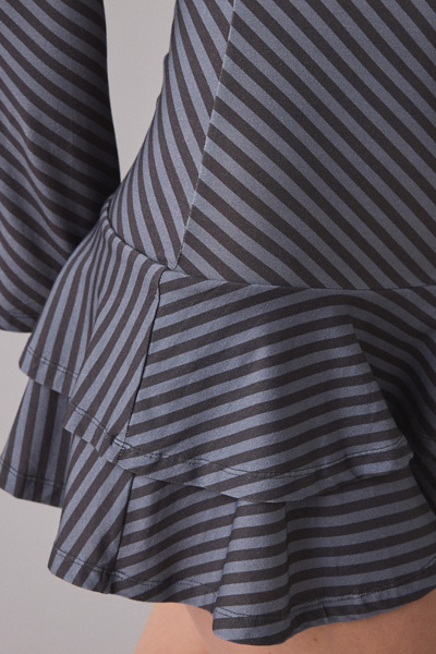 Motel Hongsai Asymmetric Boatneck Long Sleeve Mini Dress