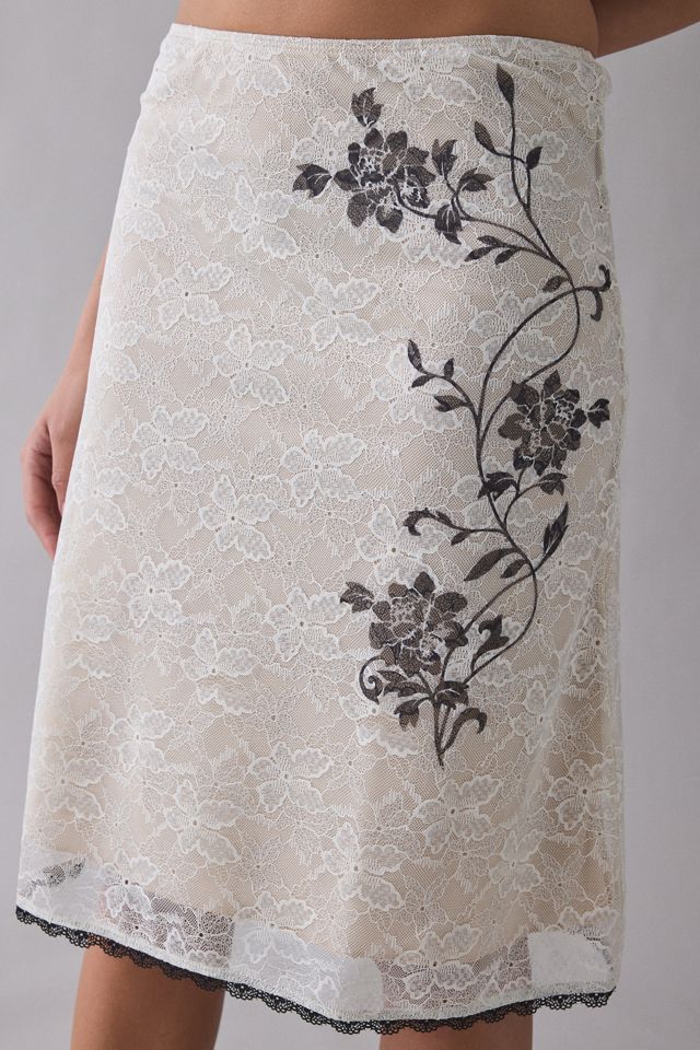 Motel Laykha Lace Slip Midi Skirt #1