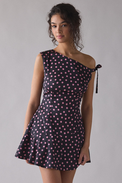 one shoulder polka dot dress Patou fashion edge that sets you apart from the crowd Dana One Shoulder Choker Polka