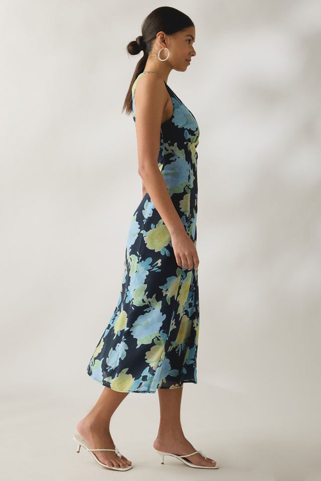 Motel Olydia Plunging V-Neck Slip Midi Dress