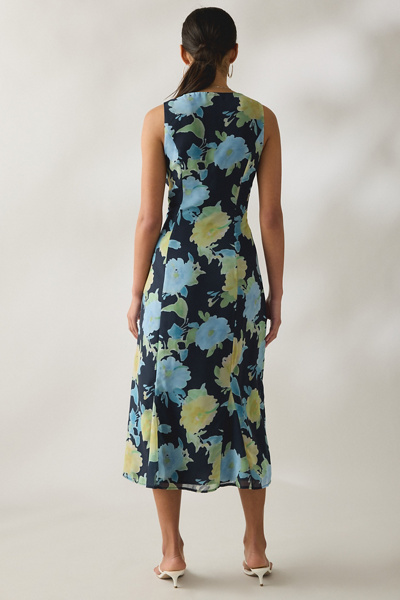 Motel Olydia Plunging V-Neck Slip Midi Dress