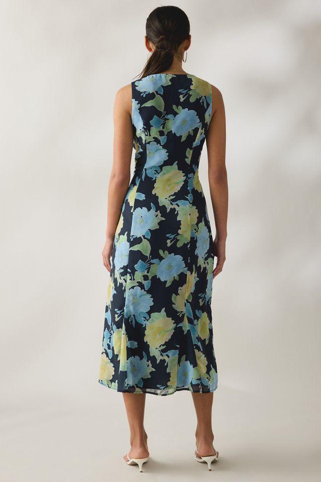Motel Olydia Plunging V-Neck Slip Midi Dress #3