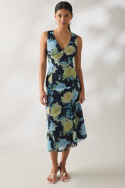 slim fit dress slacks Final Sale Casey Dress-Green Floral main image 0