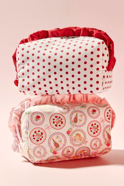 For Love & Lemons UO Exclusive Patterned Ruffle Makeup Bag