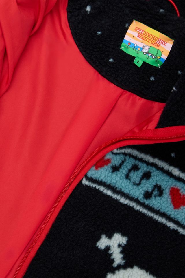 Strawberry Western Skully Sherpa Jacket #2
