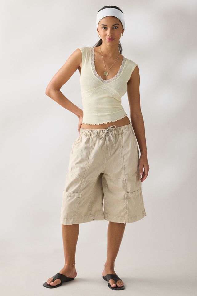 Out From Under Diana Plunging Lace Trim Cap Sleeve Top #3