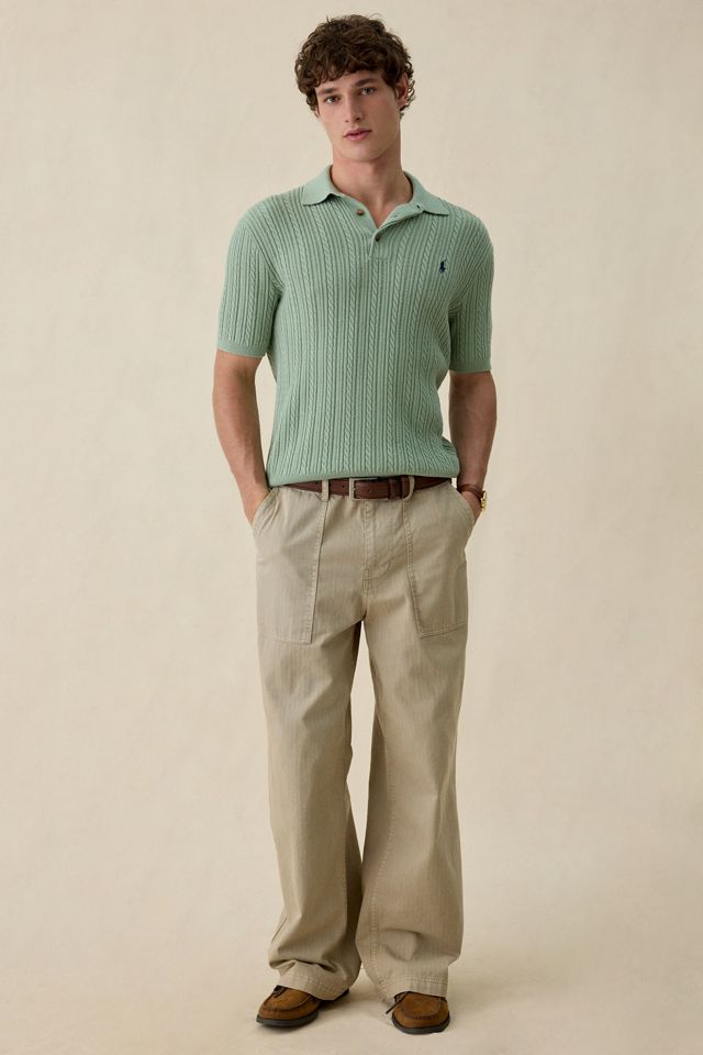 Polo Ralph Lauren Featherweight Cable Knit 3-Button Placket Polo Sweater #3