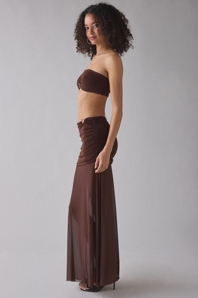 UO You're Golden Sheer Illusion Skirt 2-Piece Set #4