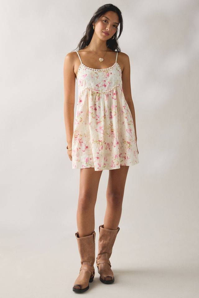 Kimchi Blue Lucky In Lace Tie-Back Babydoll Mini Dress
